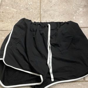 SHEIN Black Bike Shorts With White Trim